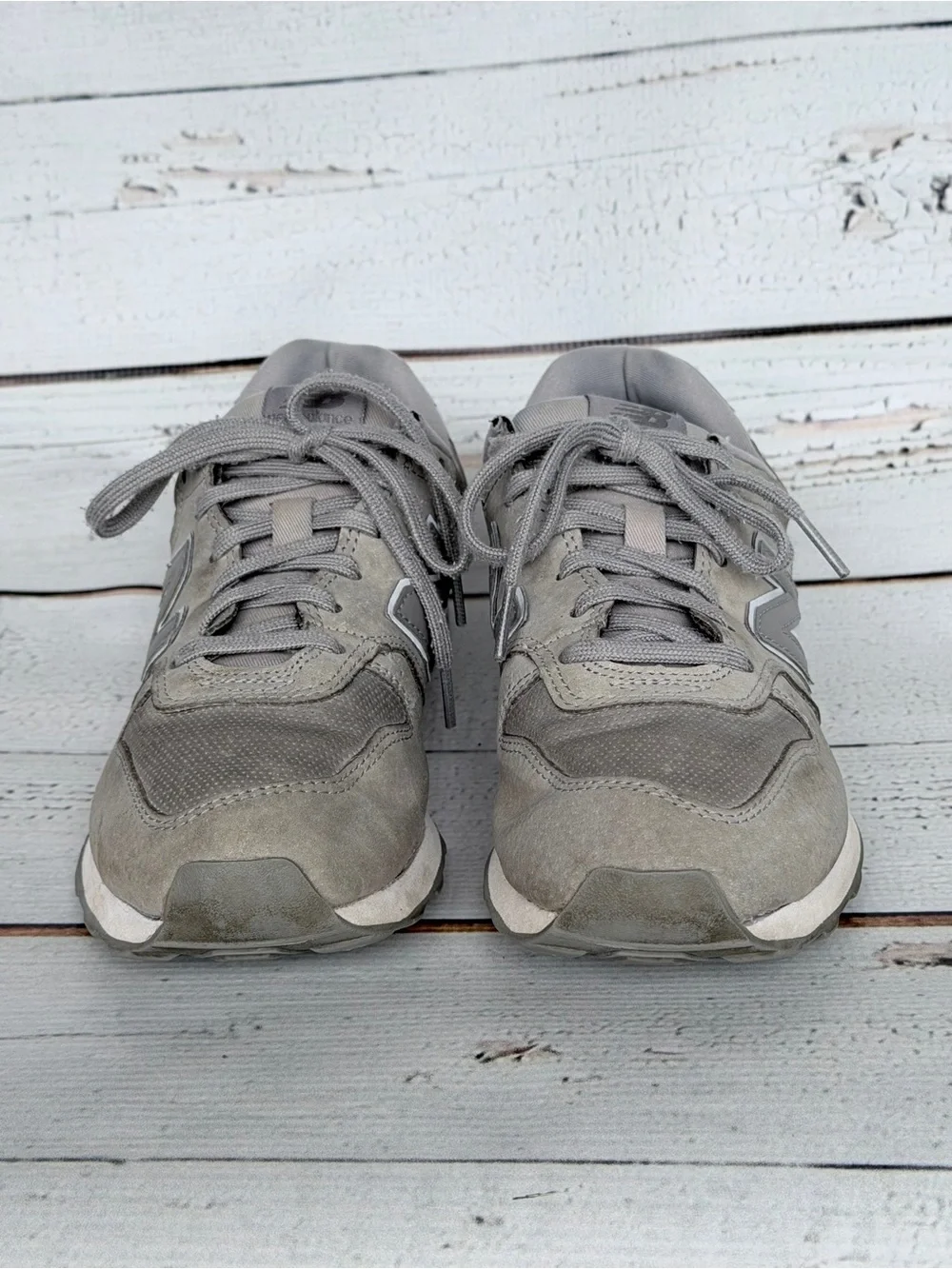 New Balance 696 Re-Engineered Gray Suede Sneakers - Size 8
